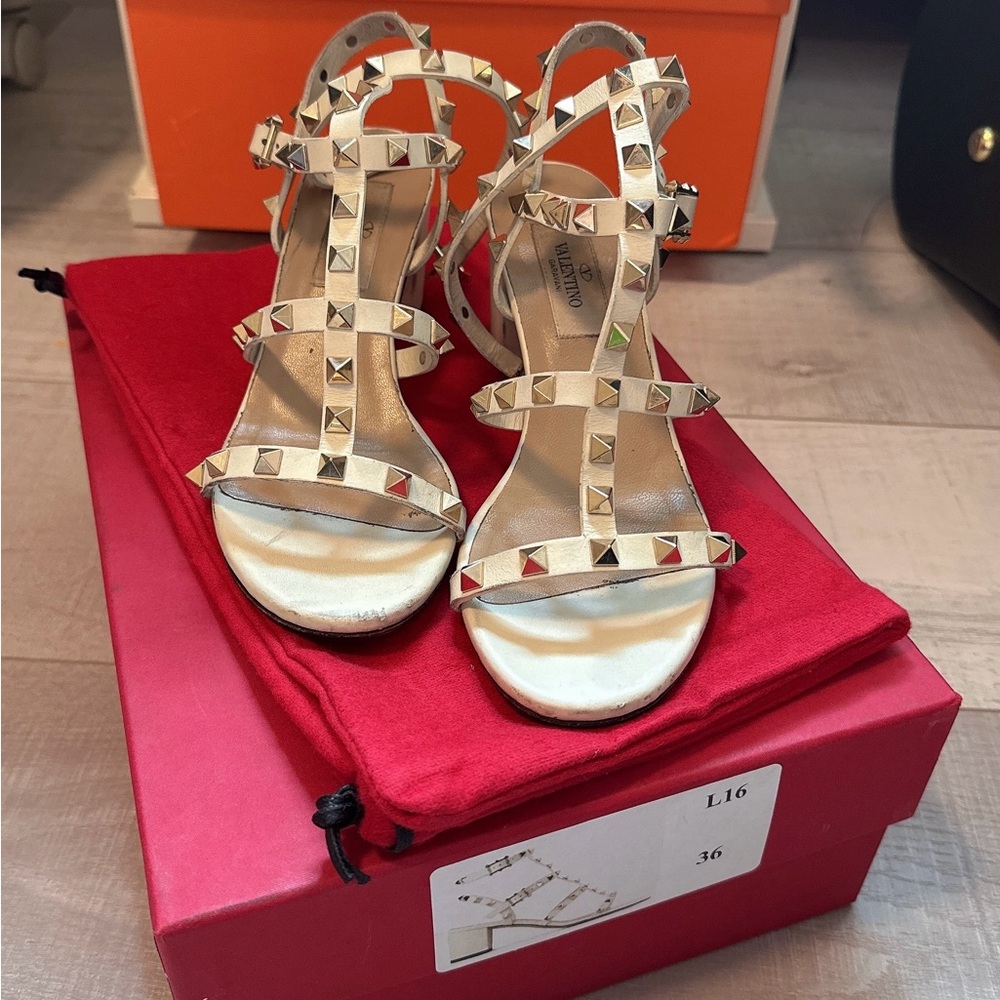 Valentino Women's Metallic Studded Sandals